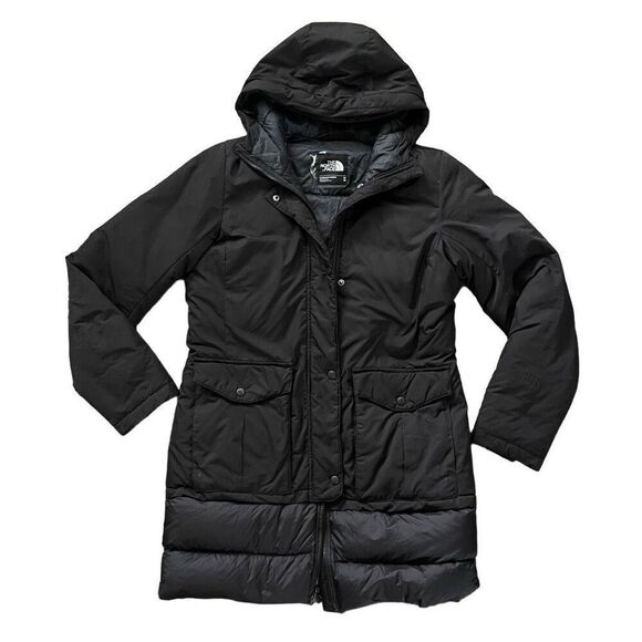 The North Face 550 Black Puffer Parka Coat Goose Down Medium - Picture 1 of 9